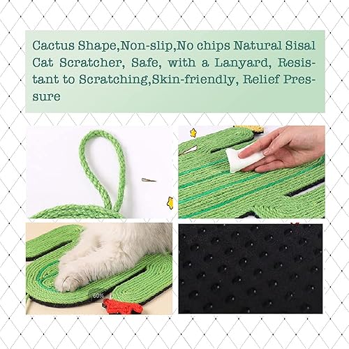 Miniatura 3 de Tapete rascador para gatos, de sisal natural, alfombrilla horizontal para rascar el suelo de los gatos, protege alfombras y sofás, almohadillas para