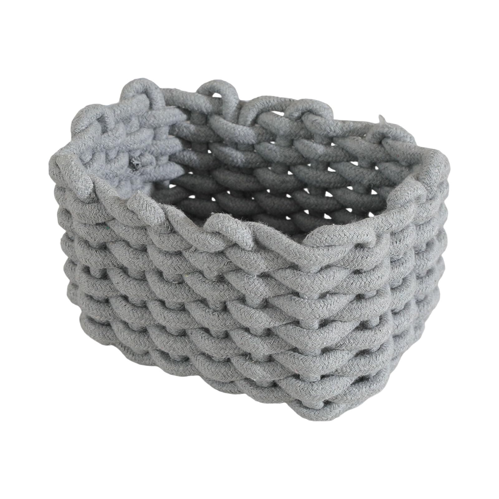 Interlaced Cotton Rope Storage Basket Soft Fabric Decorative Planner for Home Prekindergarten Large Capacity Green Plan Large Capacity Storage Basket