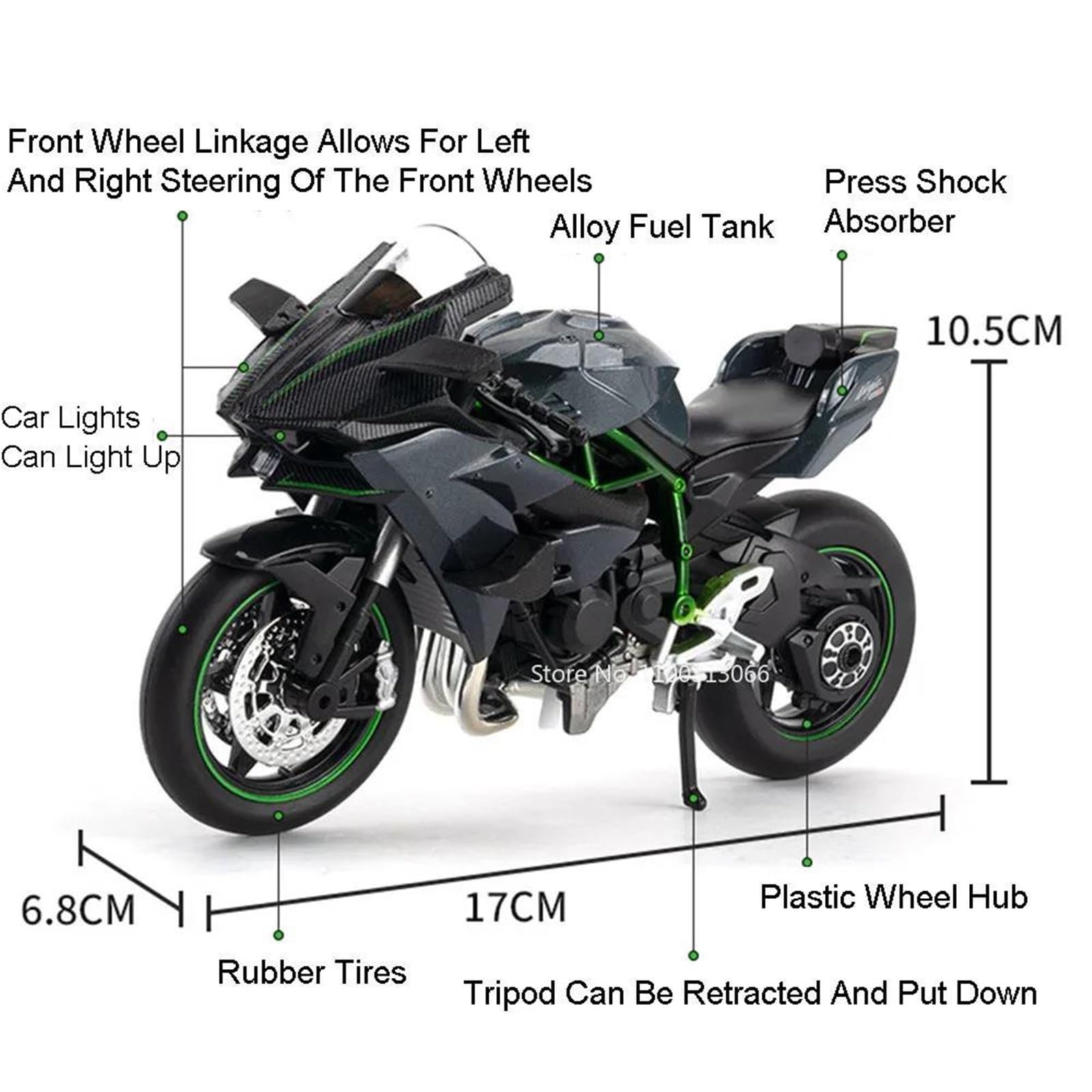 Modelo a Escala Modelo De Motocicleta Motocross A Escala 1/12, Juguete Colección, Regalo, Fundición A Presión, Producción para Kawasaki para Ninja H2R