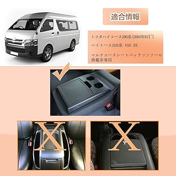 ブラック センターコンソール カップホルダー付き　ハイエース　DX 楽天市場】ハイエース 200 DX、DX（6人乗り）スーパーロング