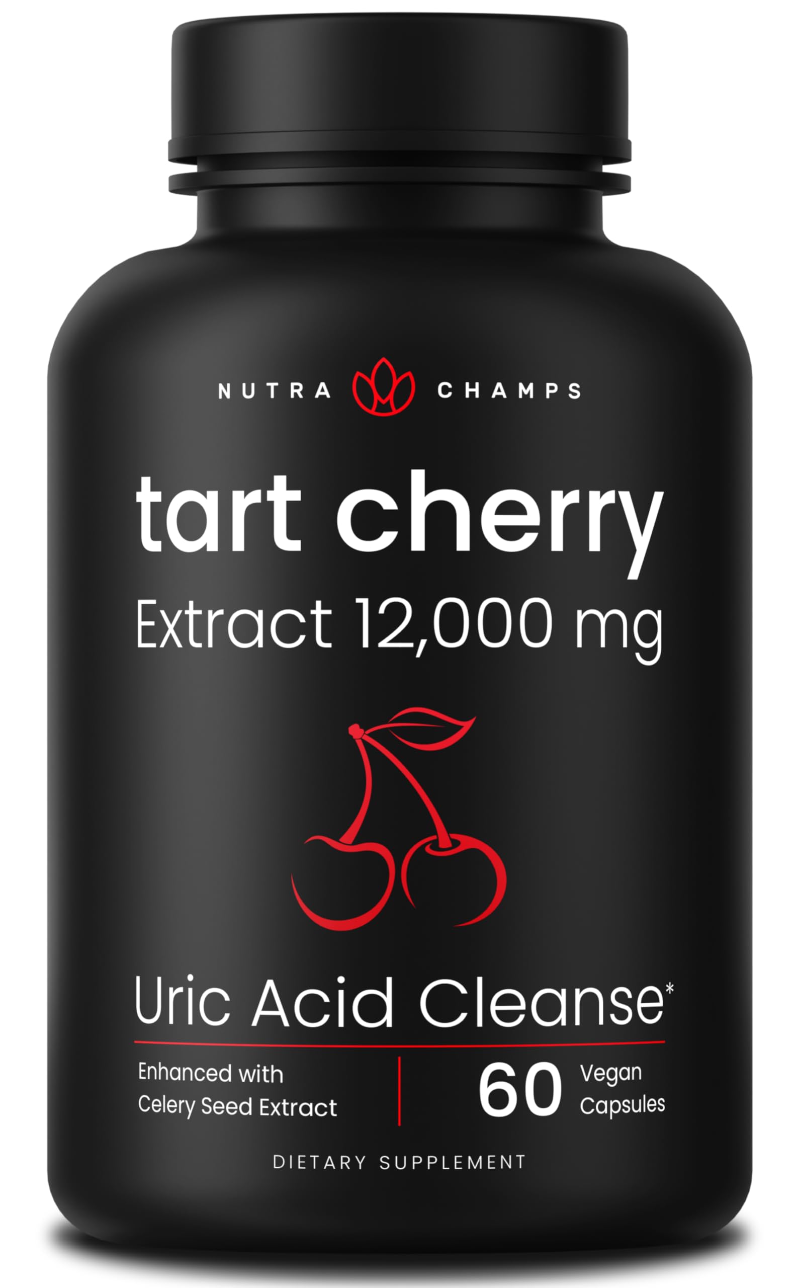 NutraChamps Inc. Cherry Juice Extract Powder Pills (1000mg,60 Vegan Capsules)