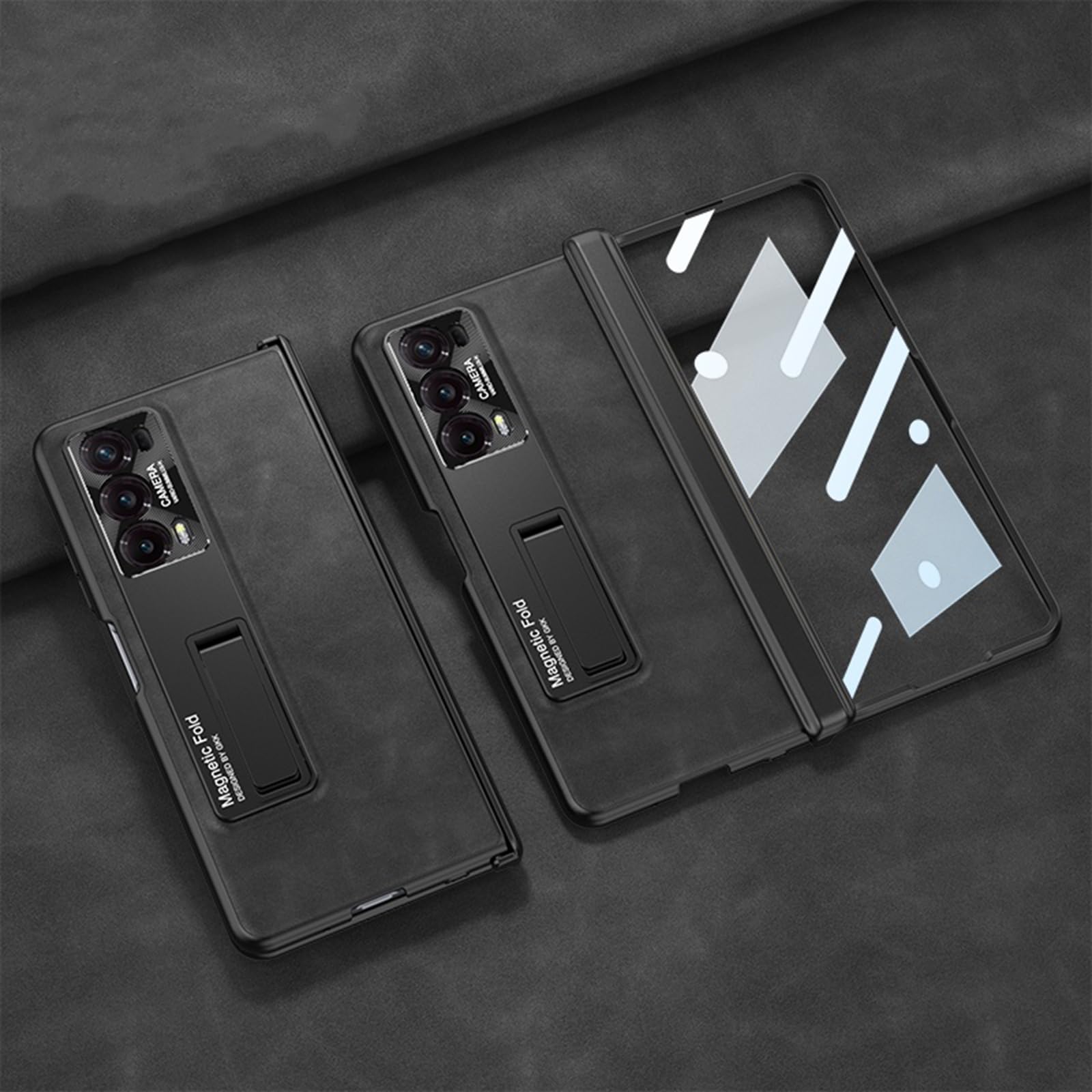 Coque Honor Magic V2 housse cuir uni noir protection TPU mince - 8