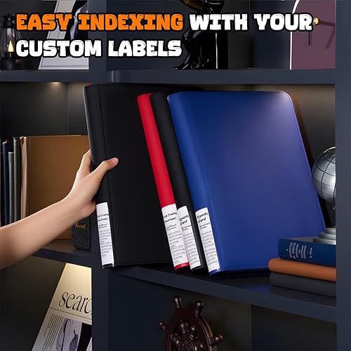 Miniatura 4 de ProCase Paquete de 2 carpetas de tarjetas coleccionables con etiqueta lateral capacidad para 360 tarjetas coleccionables con 9 bolsillos carpeta de