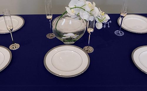 Vista 15 de Kadut Mantel rectangular de 90 x 132 pulgadas, mantel rectangular negro para mesa de 6 pies en poliéster lavable, caída de 30 pulgadas, ideal