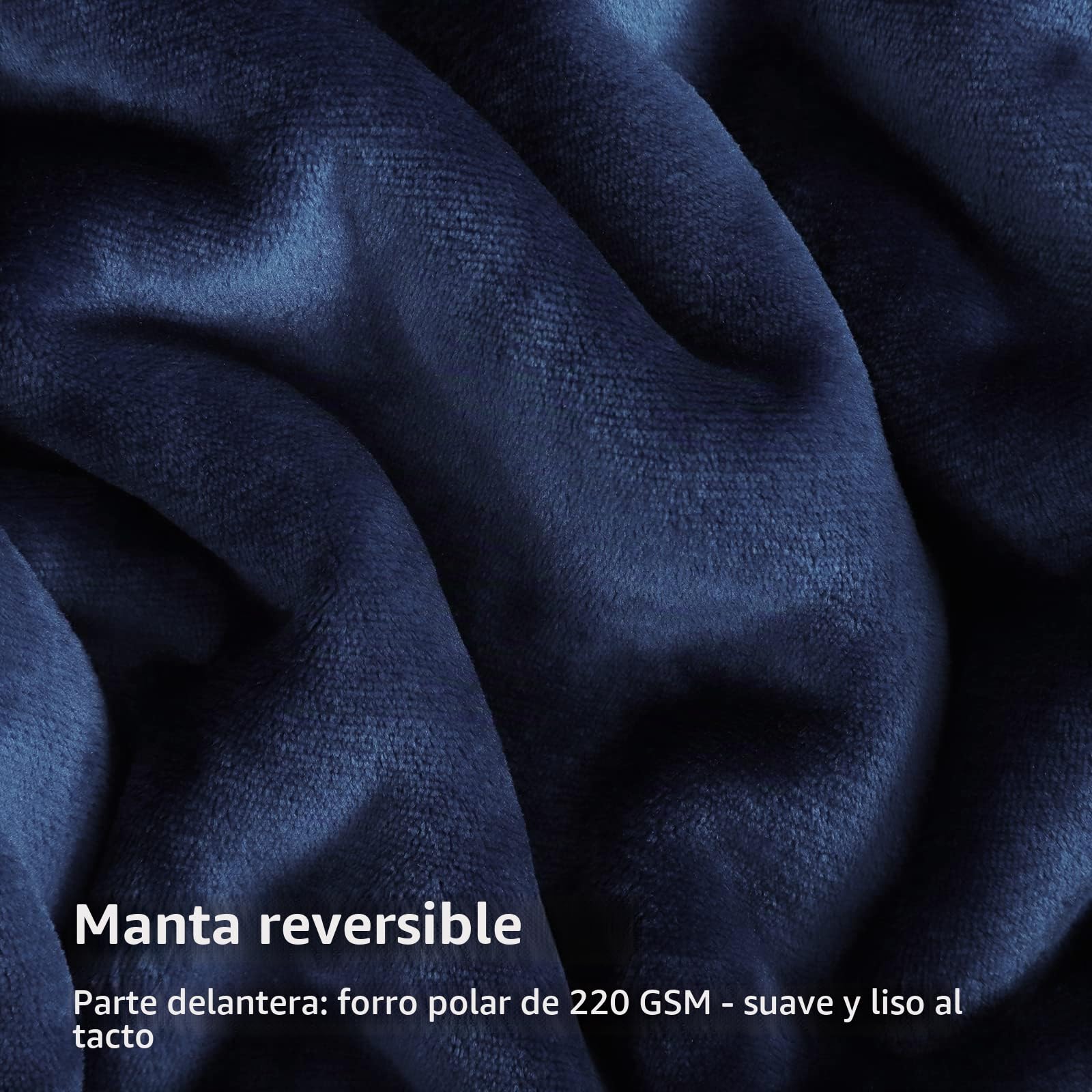 Aisbo Manta Sofa Invierno Polar - Mantas para Cama 135 150 Gruesa Calentita Manta de Sofá Suave y Caliente con Borreguito, Reversible de Franela y Borrego Azul Marino 220x240 Grande, Sherpa Blanket