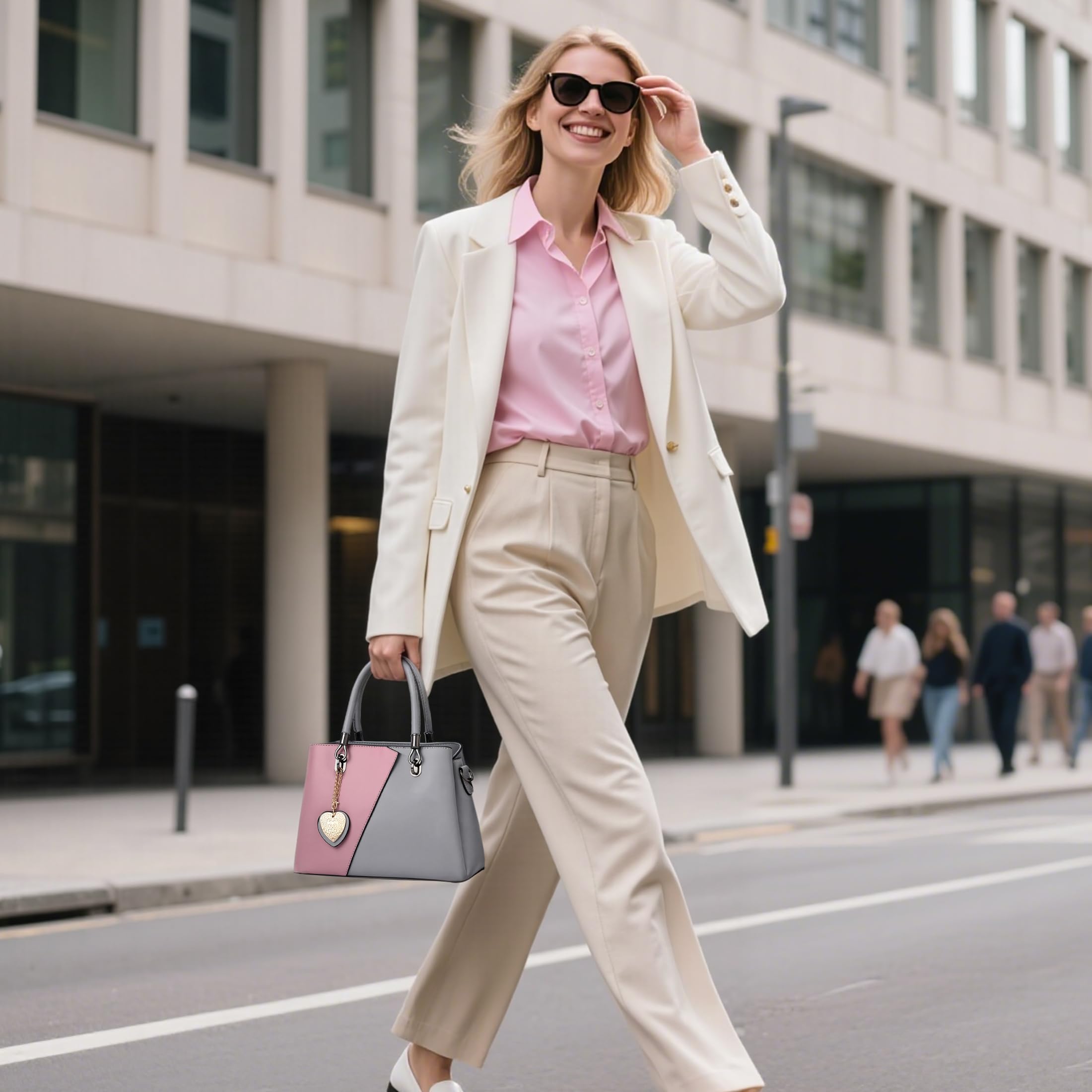 Borsa Donna Elegante, Borsa a Mano Media e a Spalla in Pelle PU