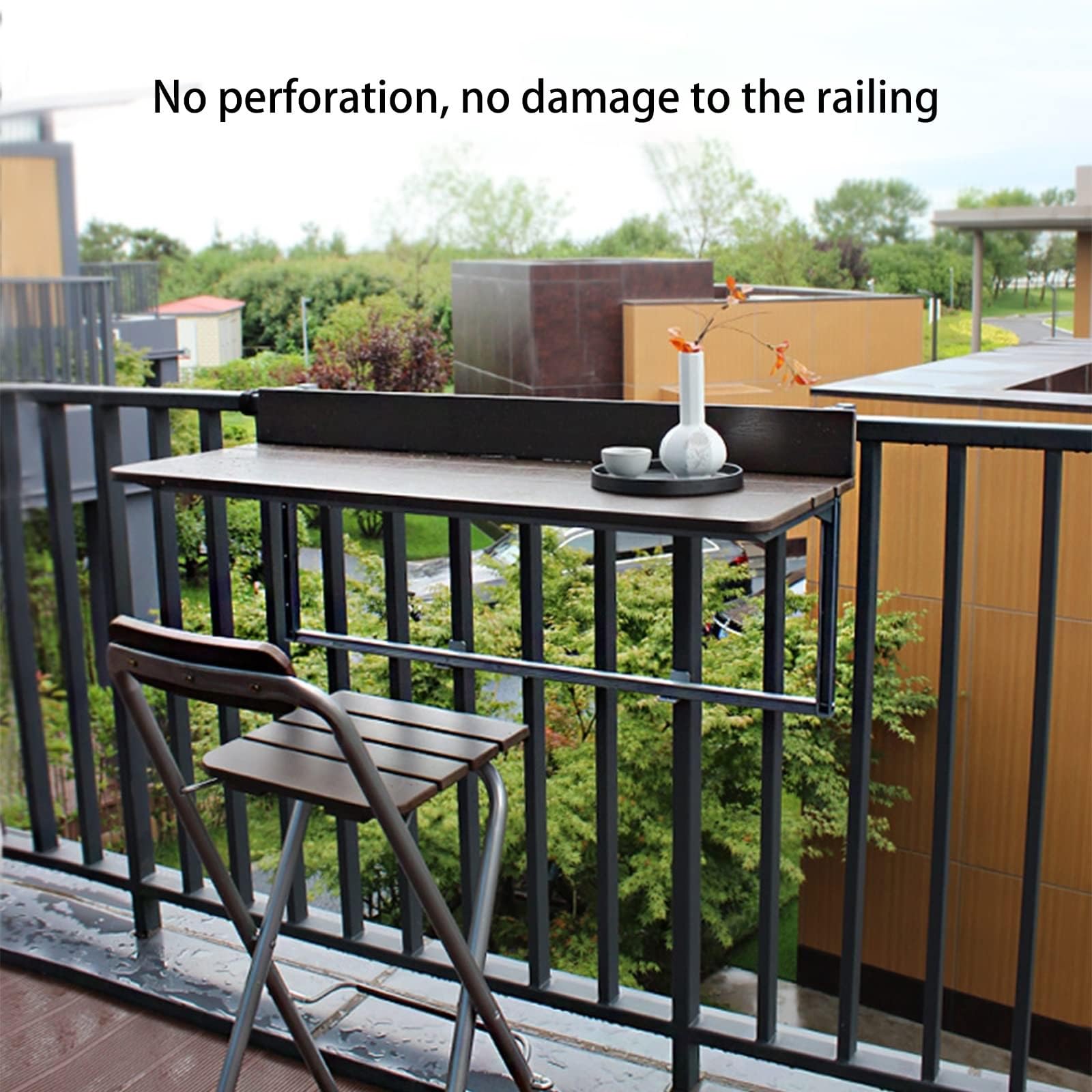 Générique Table Balcon Suspendue métal Ajustable étanche Pliante