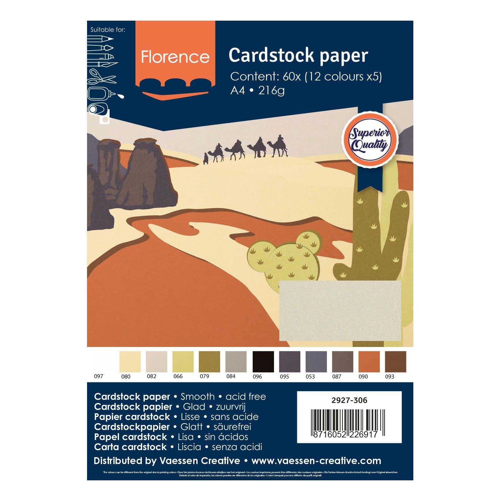 Florence Cartoncino Liscia - Materiali per Biglietti Colorati 11,4 x 30,5 cm - Inverno 60 Fogli - Carta per Scrapbooking, Biglietti e altri Progetti con la Carta - 216 gsm