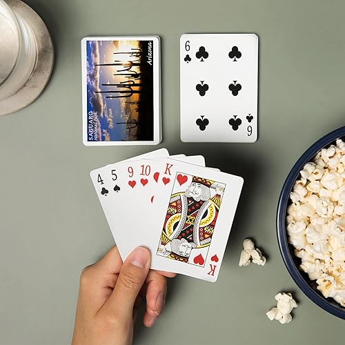 Miniatura 2 de Lantern Press Parque Nacional Saguaro, Arizona, amanecer, fotografía (52 cartas de juego, baraja de cartas de tamaño póker con comodines)