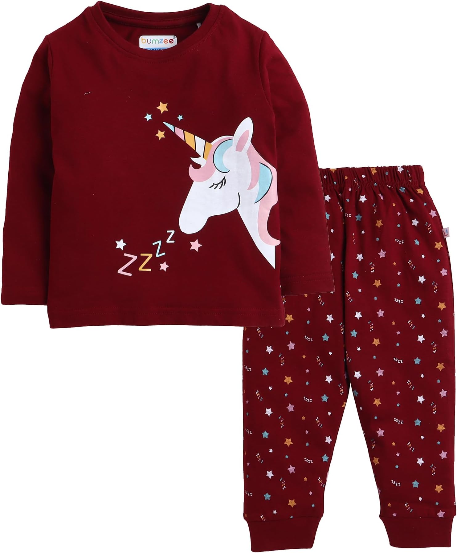 BUMZEEGirls Full Sleeves T-Shirt & Pyjama Set