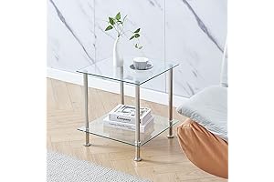 Modern Square Glass Corner Table for Limited Spaces