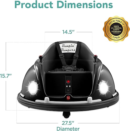 Miniatura 7 de Best Choice Products Coche eléctrico de parachoques Bumpin de 6 V, para niños de 1.5 a 6 años, control remoto para padres, giro de 360 grados,