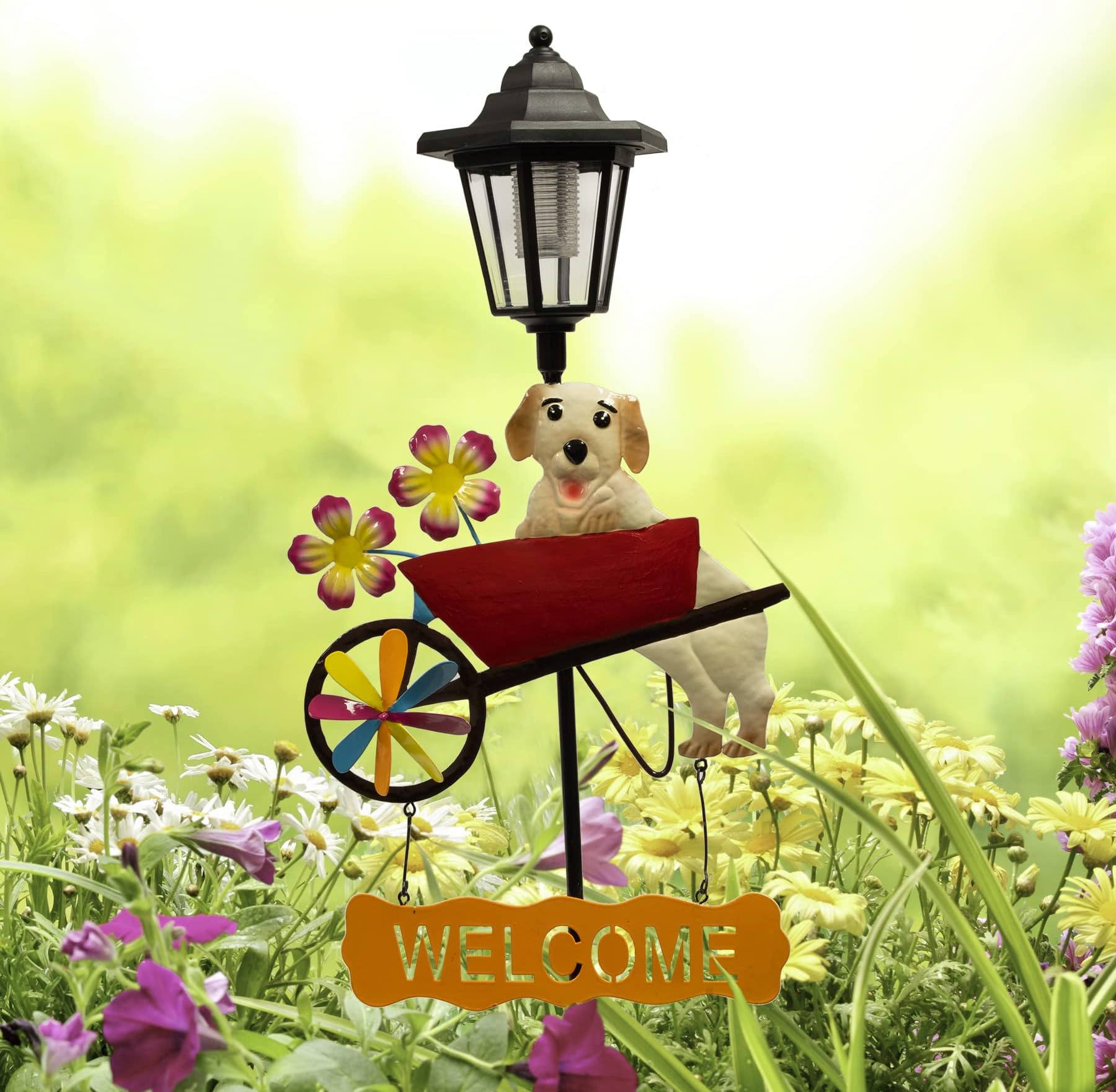 CrosslightDog Welcome Sign Solar LED Waterproof Outdoor Garden Stake - Decorative Electronic Light Garden Decor for Yard, Lawn, Patio, Deck, Pathway, Pond, Backyard