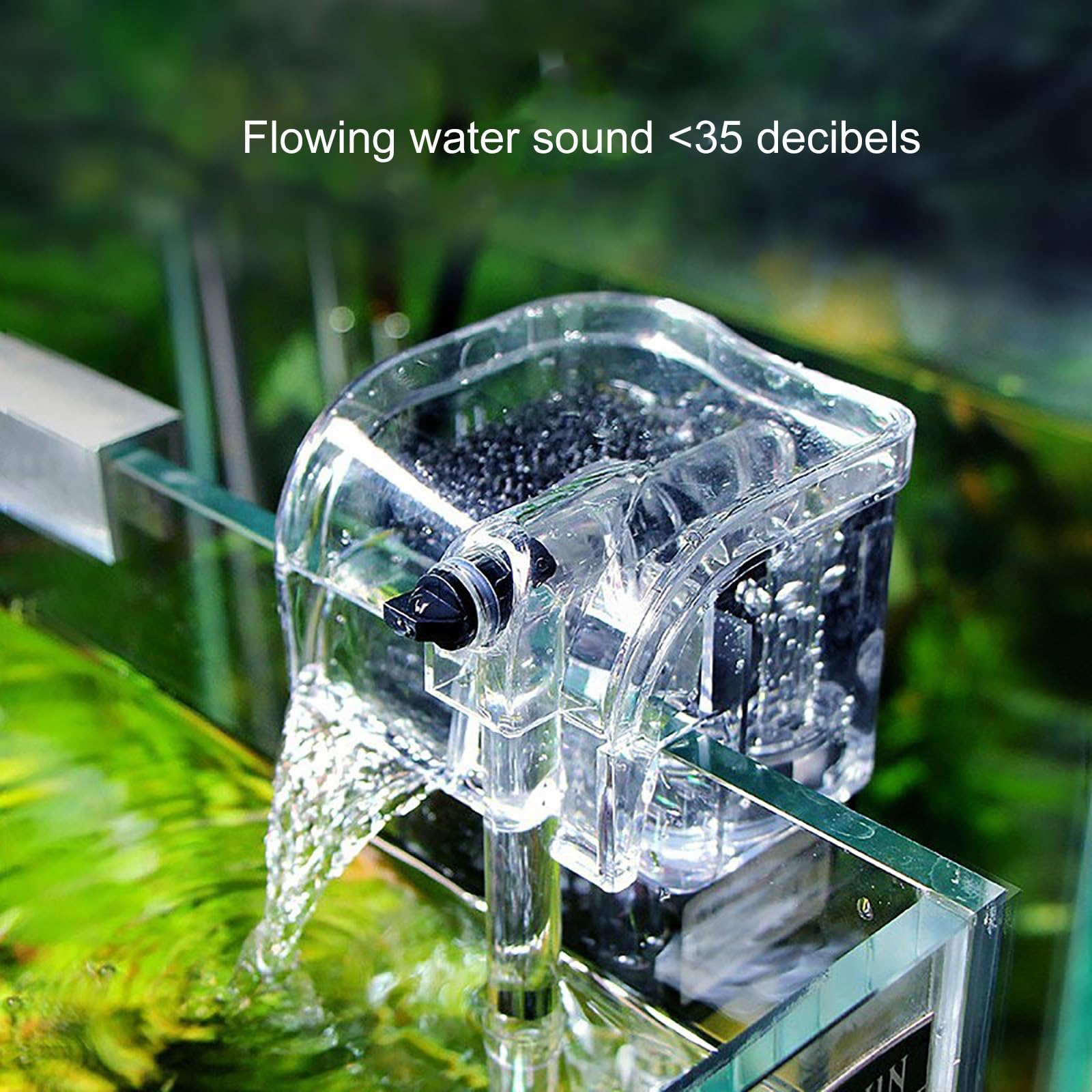 Kit di Avviamento per Acquario Betta – Aquario Pesci Rossi con Base in Legno, Luce LED, Pompa Dell'acqua – Acquarios per Tartarughe Rossi per Principianti(20 * 30cm/7.8 * 11.8in)
