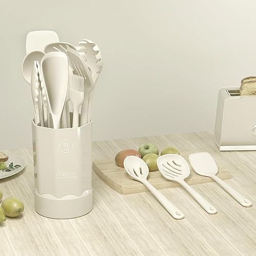 Miniatura 8 de Juego de utensilios de cocina de silicona gruesa resistente al calor de 600 F, espátula, cuchara, batidor, pinzas, utensilios de cocina para