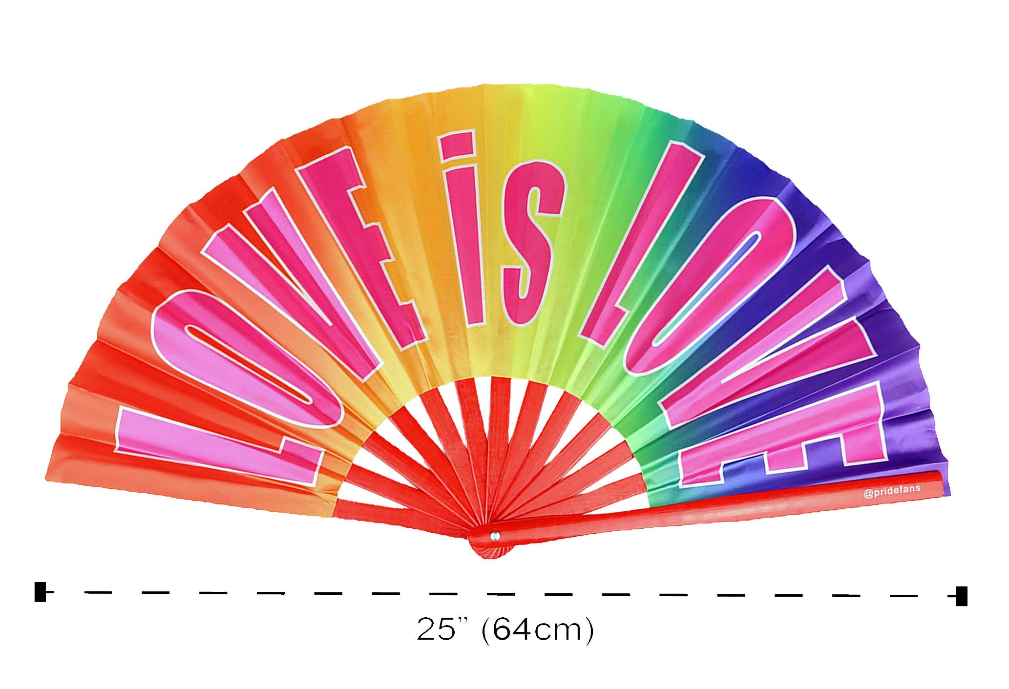 Pride Großer Handfächer – Bambus, 63,5 Cm Breit, Laut Klackend, Für Festival, Pride & Party