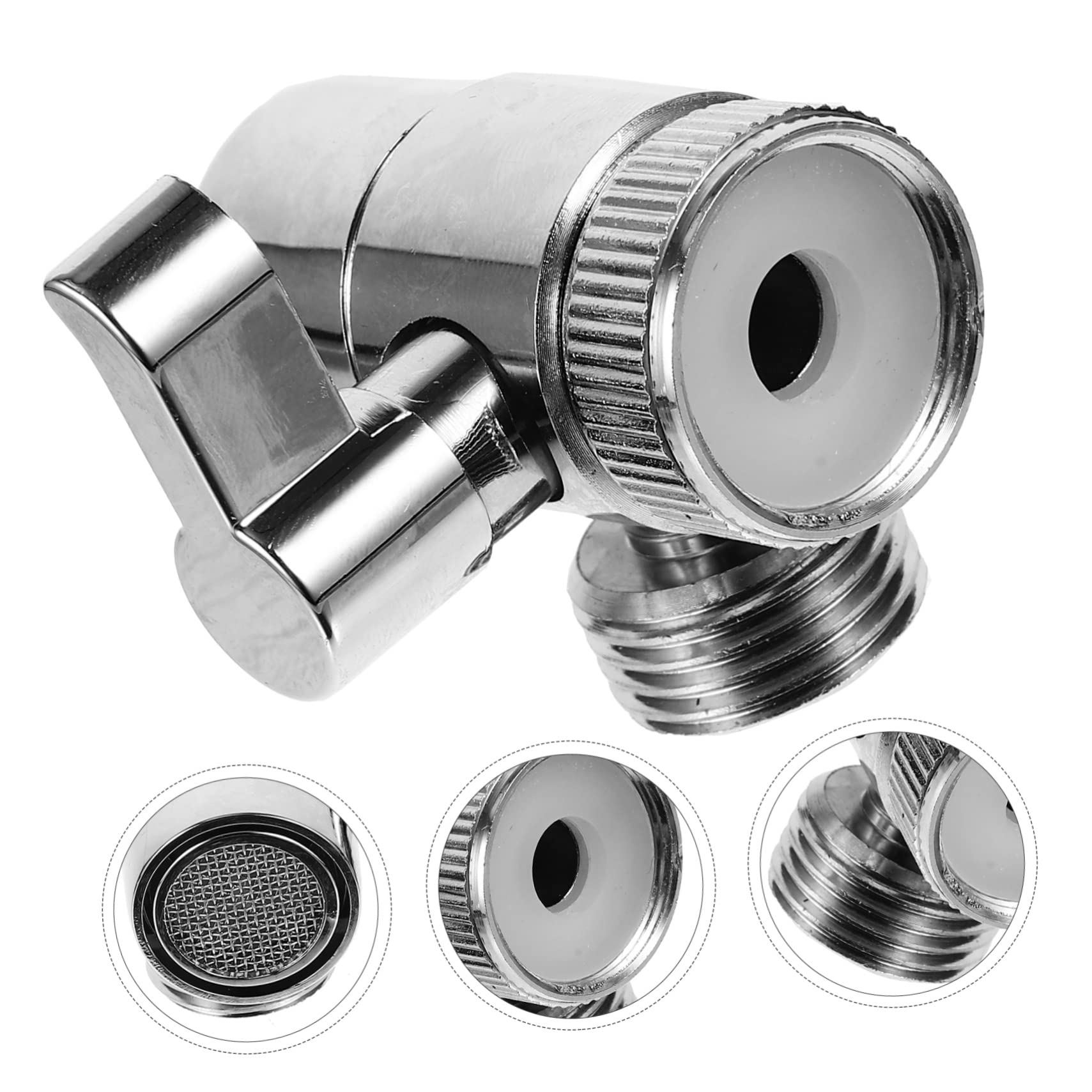 Widespread Faucet Shunt Switch Control Valve Bath Faucets Tub Alloy Faucet Silver — view 2