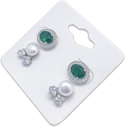 The Display Guys Paquete de 100 tarjetas colgantes de papel blanco de 2 x 2 pulgadas (2.0 x 2.0 in) para exhibición de accesorios de joyería disponible en Yaxa Peru