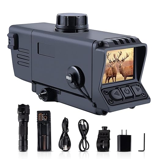 Night Vision Scope - Digital Night Vision Rifle Scope with IR850 Illuminator, MOA, Recording, and Range Finder, Infrared Tactical monocular for Hunting, Military-Grade, Compact Device with Crosshair