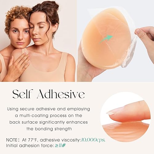 Miniatura 3 de Vollence Self Adhesive Silicone Breast Forms Fake Boobs for Mastectomy Prosthesis Crossdresser Transgender Cosplay
