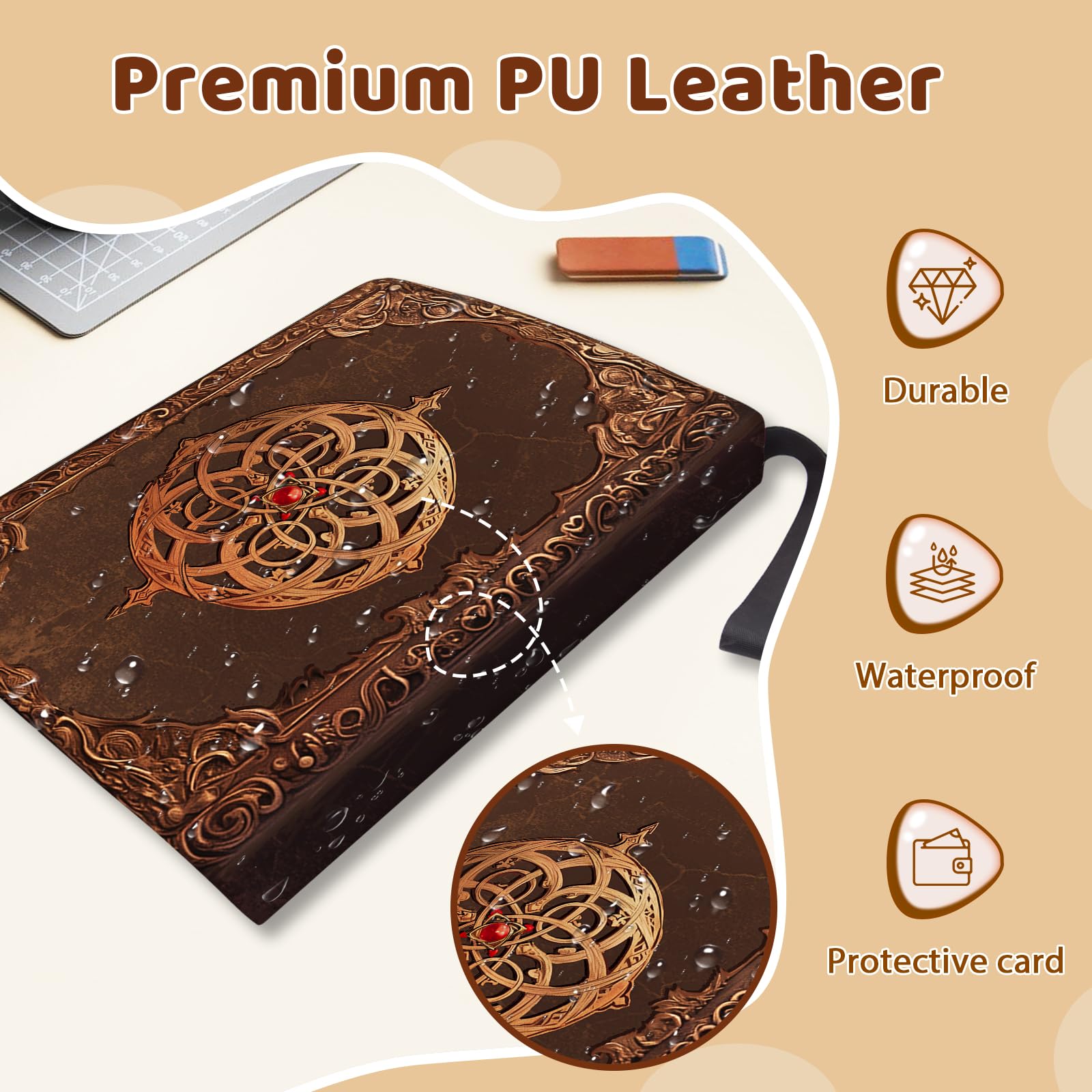 Wazzio Album per carte collezionabili da 900 tasche, raccoglitore per carte con 50 pagine resistenti a 9 tasche, regali di compleanno per la festa del papà, design retrò con drago su confezioni di
