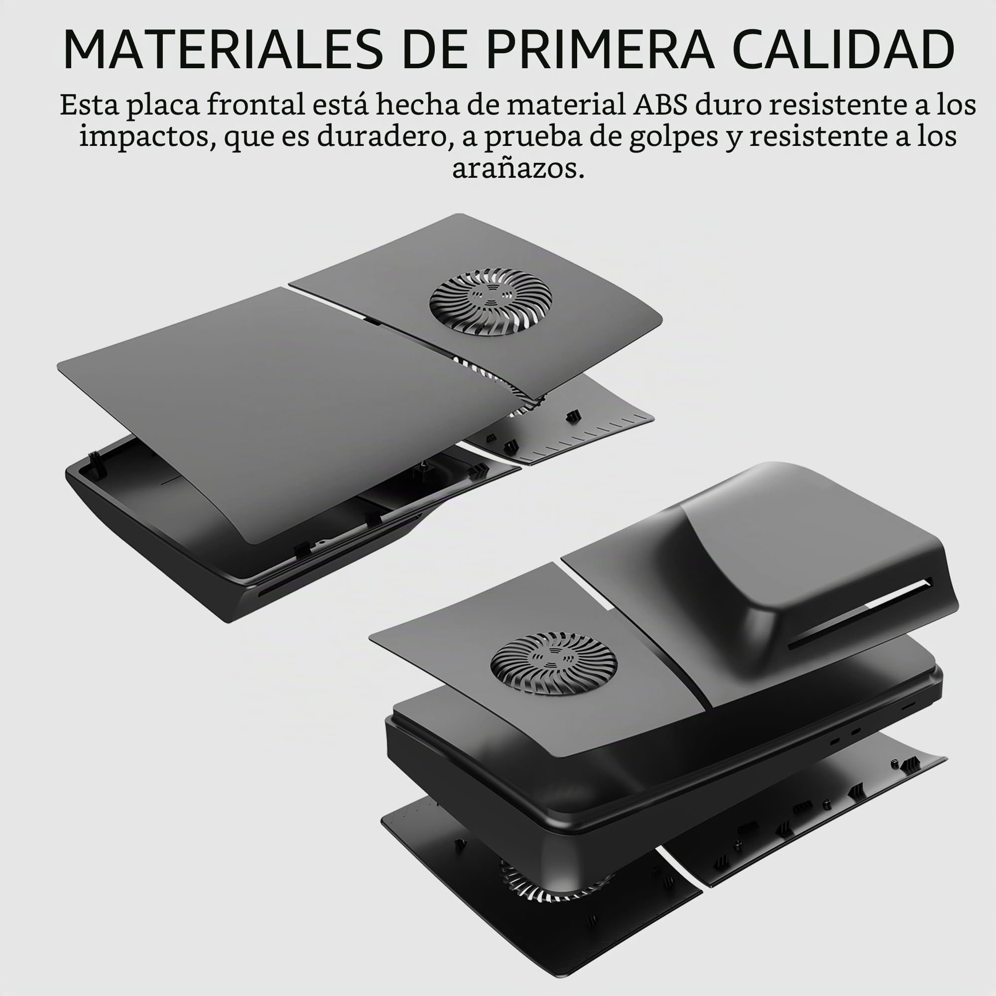 DOBEWINGDELOU Placa frontal para PS5 Slim Disc Edition con ventilación de refrigeración y filtro de polvo, placas de cubierta de consola de ABS a prueba de polvo de repuesto para carcasa lateral,