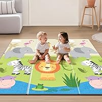 Vista 20 de UANLAUO Alfombra de Juego Plegable para Bebé, Alfombras de Juego Extra Grandes Impermeables para Bebés, Niños Pequeños, Infantes, Tiempo de Juego