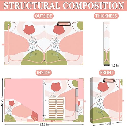 Vista 37 de Lateefah Carpeta de 3 anillas, organizador de carpetas de 1 pulgada para tamaño carta (8.5 x 11 pulgadas) con divisores y bolsillos de 5 pestañas