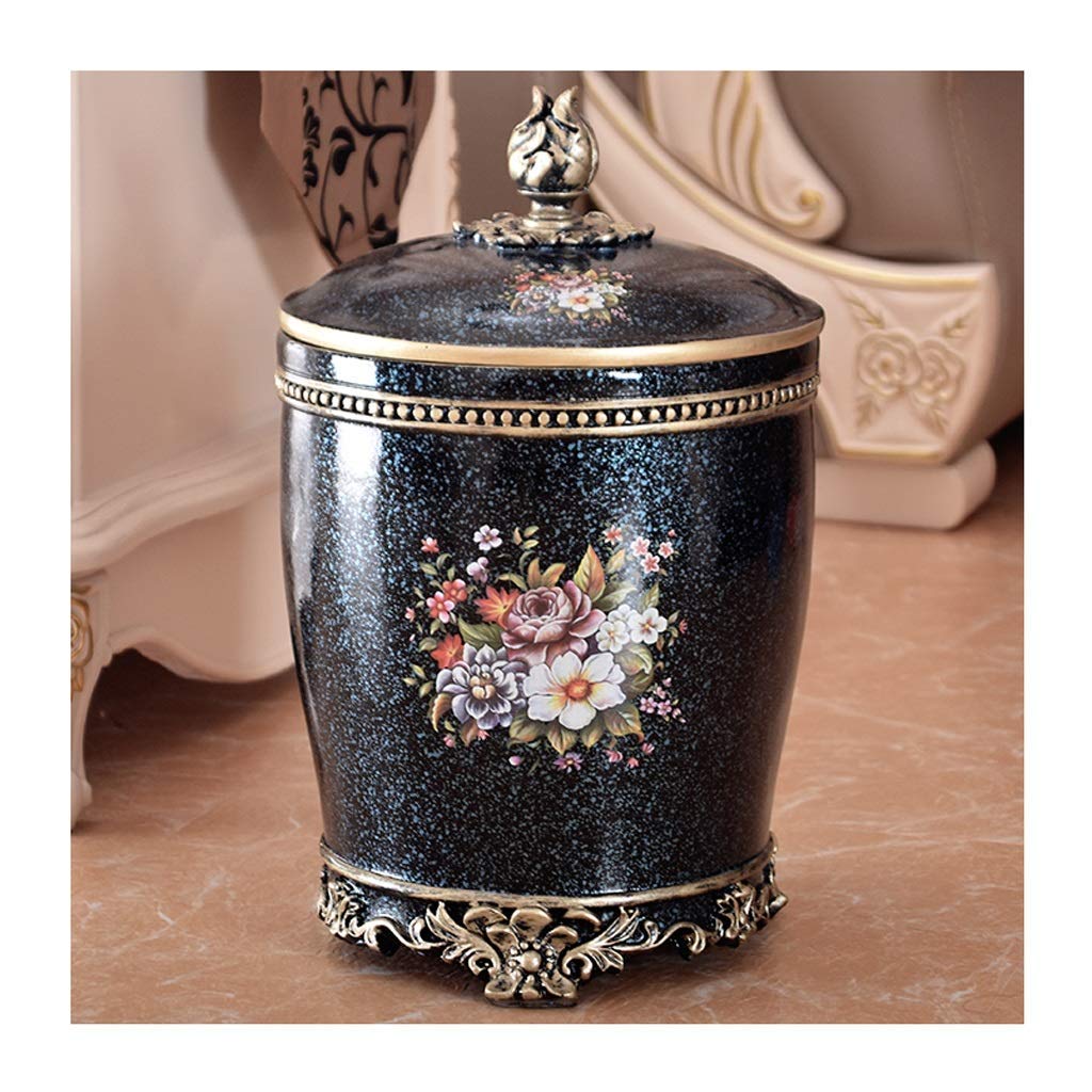 Paper Bins Trash can Rubbish Bin Resin Trash Can with Lid 12L Large Capacity Rubbish Bin Decoration Ornaments