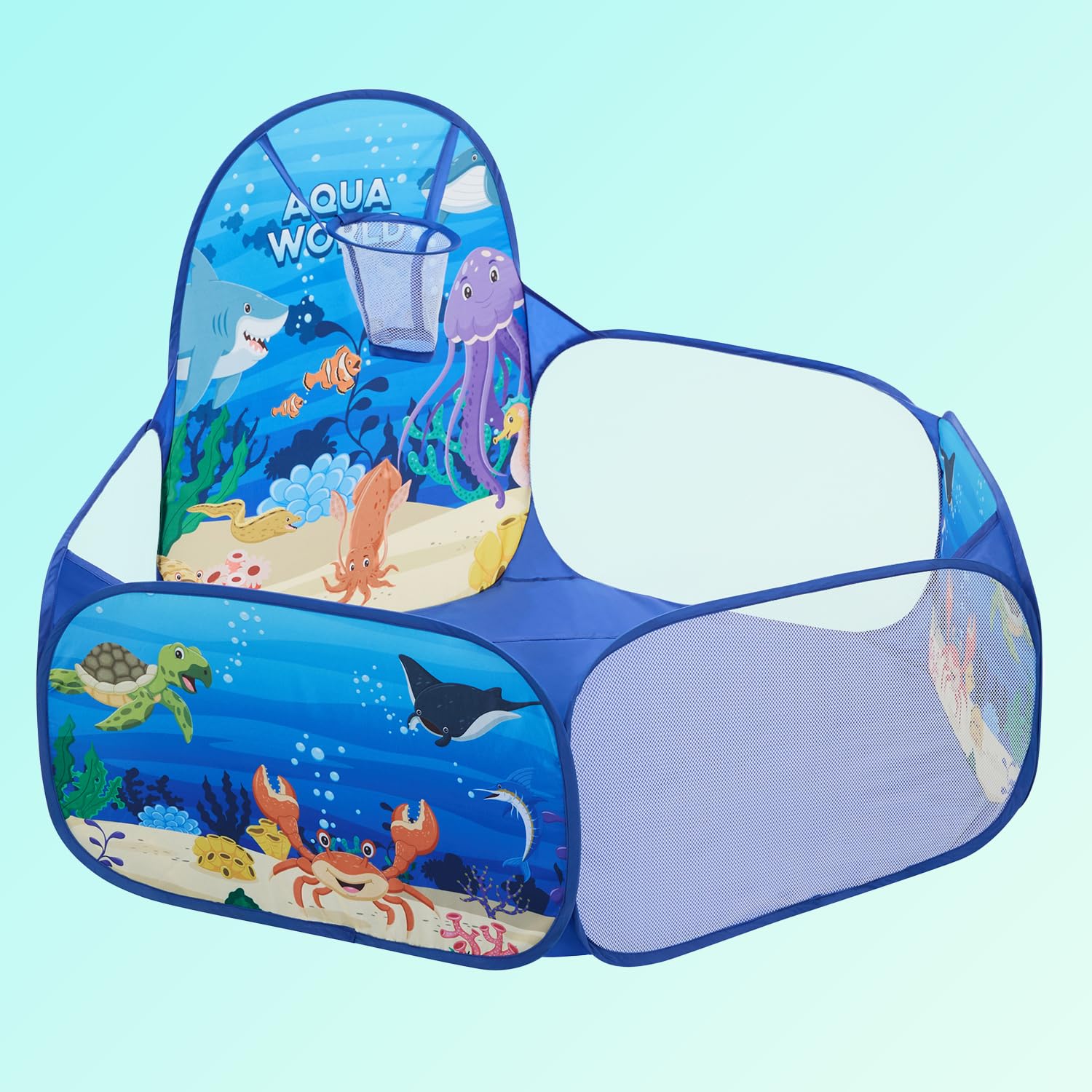 Amazon Brand - Jam & Honey Kid Aquatic Ball Pool, Ball Pit Structure (with 30 Balls) Multicolour - Image 2 thumbnail