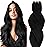 HOTBANANA Sew in Hair Extensions Real Human Hair, 14inch 80g Weft Hair Extensions Jet Black Sew in Hair Extensions Straight Remy Human Hair Weft Hair Extensions Full Head