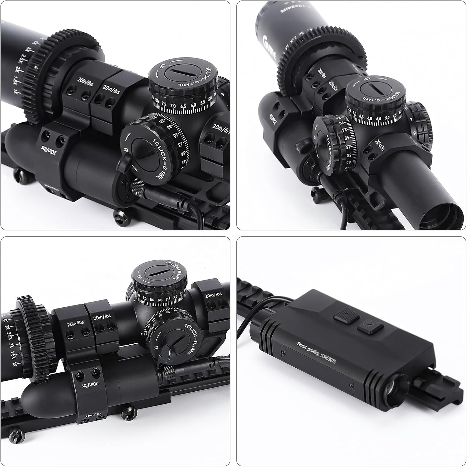 1-10x24 Riflescope with Portable Quick Electronic Motorized Zoom Switch Kit Fast Zooming System LVPO Rifle Scope 30mm,Compatible with 20mm Picatinny Rail