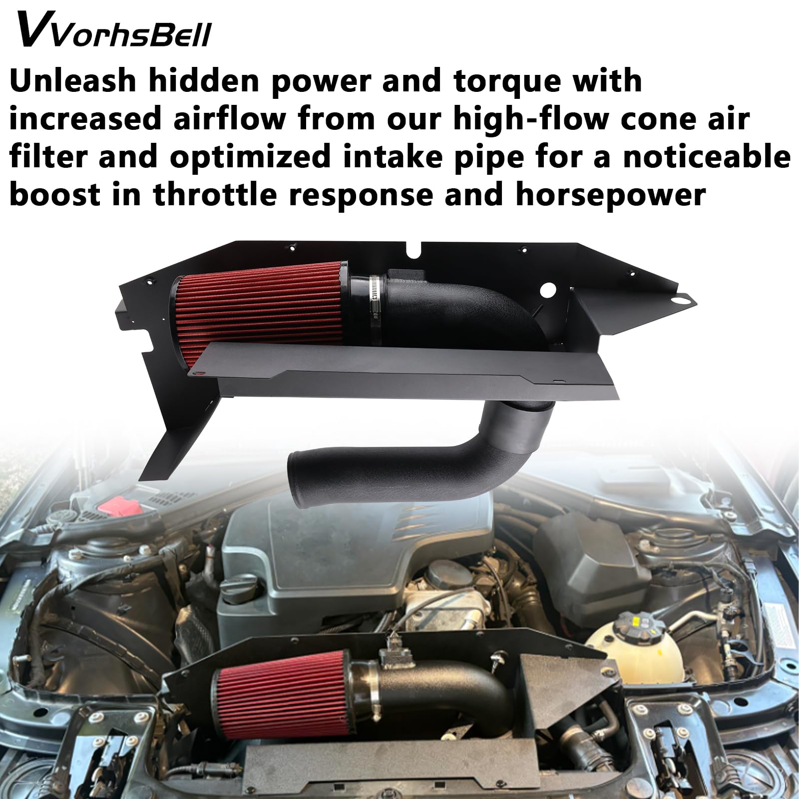 Kaltlufteinlass kompatibel mit BMW N20 N26 2.0T F30 F32 328i 428i 320i 420i 228i Performance Ansaugsystem Kit mit High Flow Filter