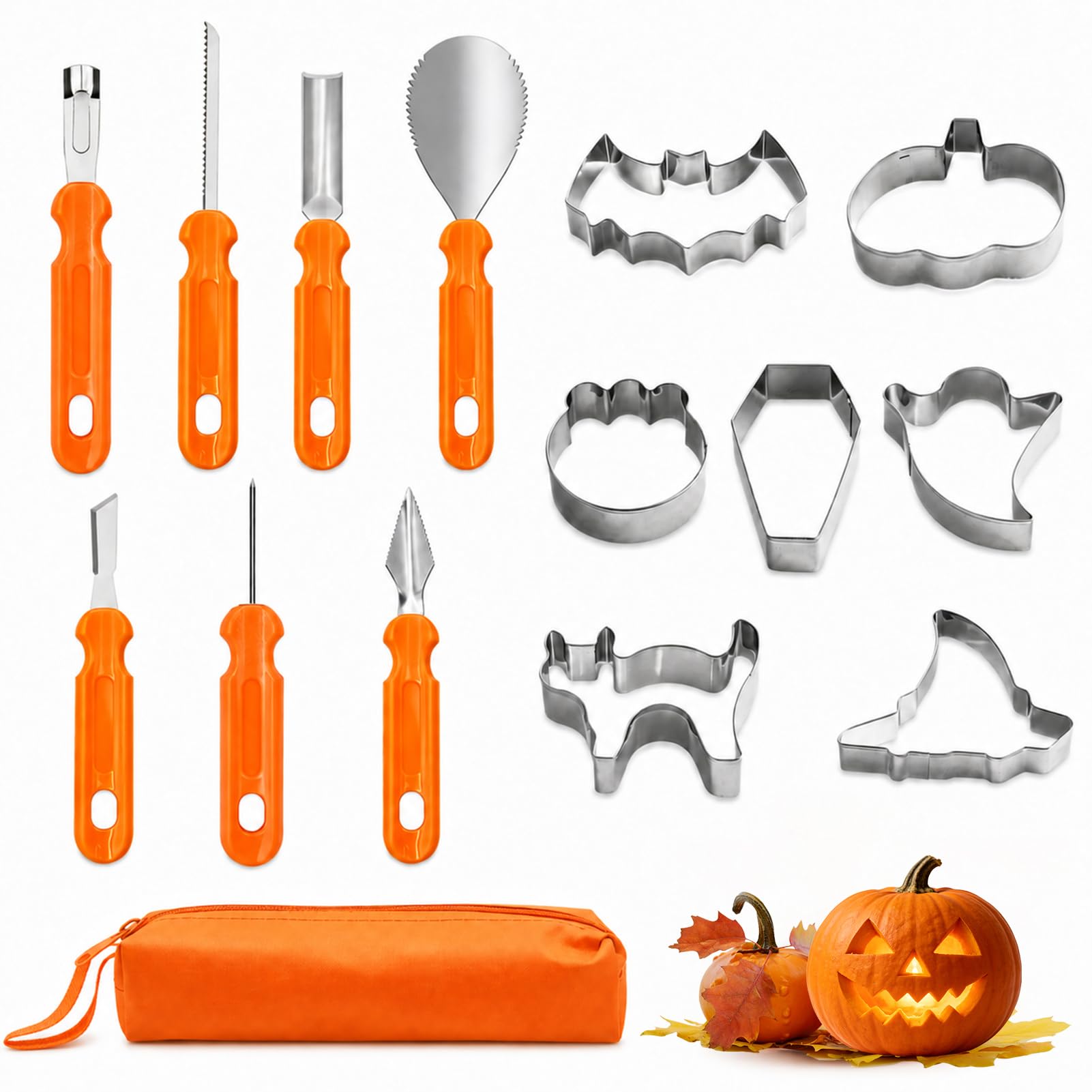 Kit di strumenti per intagliare la zucca, taglierine di Halloween per