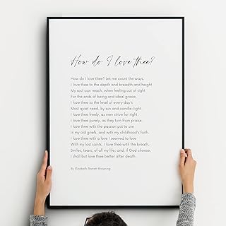 How Do I Love Thee? | Romantic Print | Elizabeth Barrett Browning Sonnet 43 | Wall Art | Typography Poster | UNFRAMED