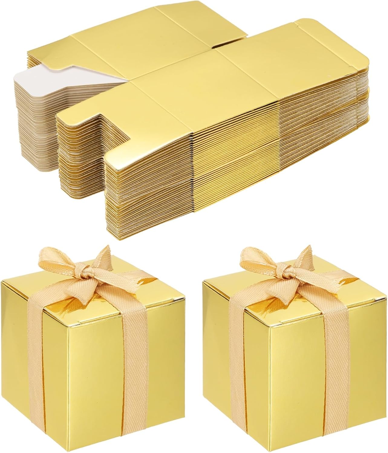 PATIKIL 1.97x1.97x1.97 Inch Favor Boxes, 60 Pcs Candy Party Butterfly Gift Boxes for Wedding Mother's Day Easter Anniversary Christmas Graduation Celebration, White