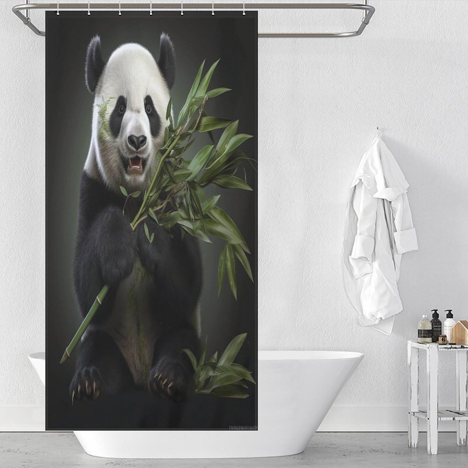 Rideau de douche motif panda pour transformer la salle de bain des enfants en oasis