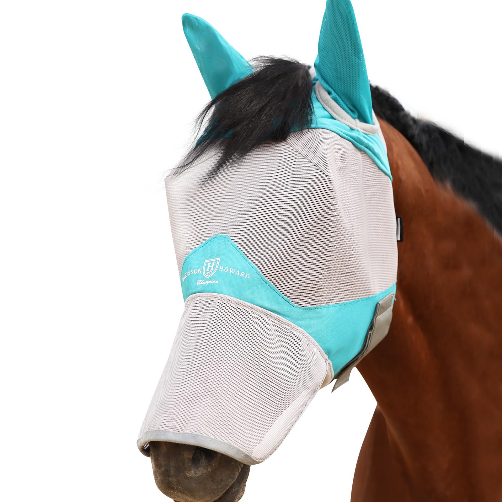 Harrison Howard Full Face Horse Fly Mask UV Protection and Breathable Mask for Equine Use Comfortable Fly Mask for Horses Mint S