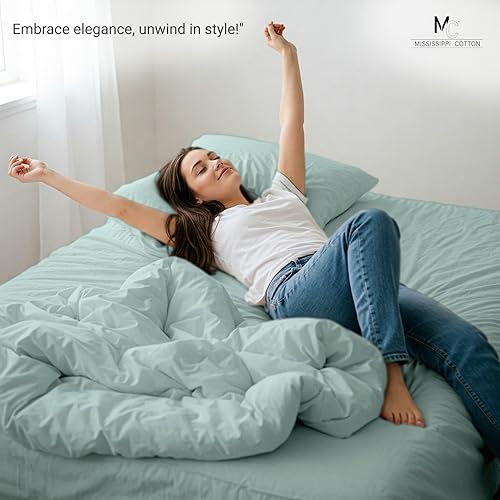 Miniatura 2 de Sábanas de algodón egipcio de 1000 hilos, 4 piezas, juego de sábanas 100% algodón de fibra larga para cama tamaño Queen, sábanas de satén de