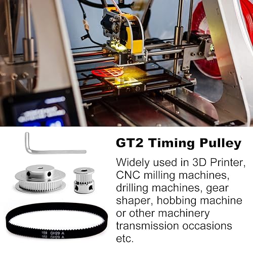 Miniatura 6 de 2Kit GT2 Polea 20 y 60 dientes de diámetro de 0.315 in, polea de distribución de aluminio con 2 correas dentadas de 7.874 in de longitud y 0.236 in