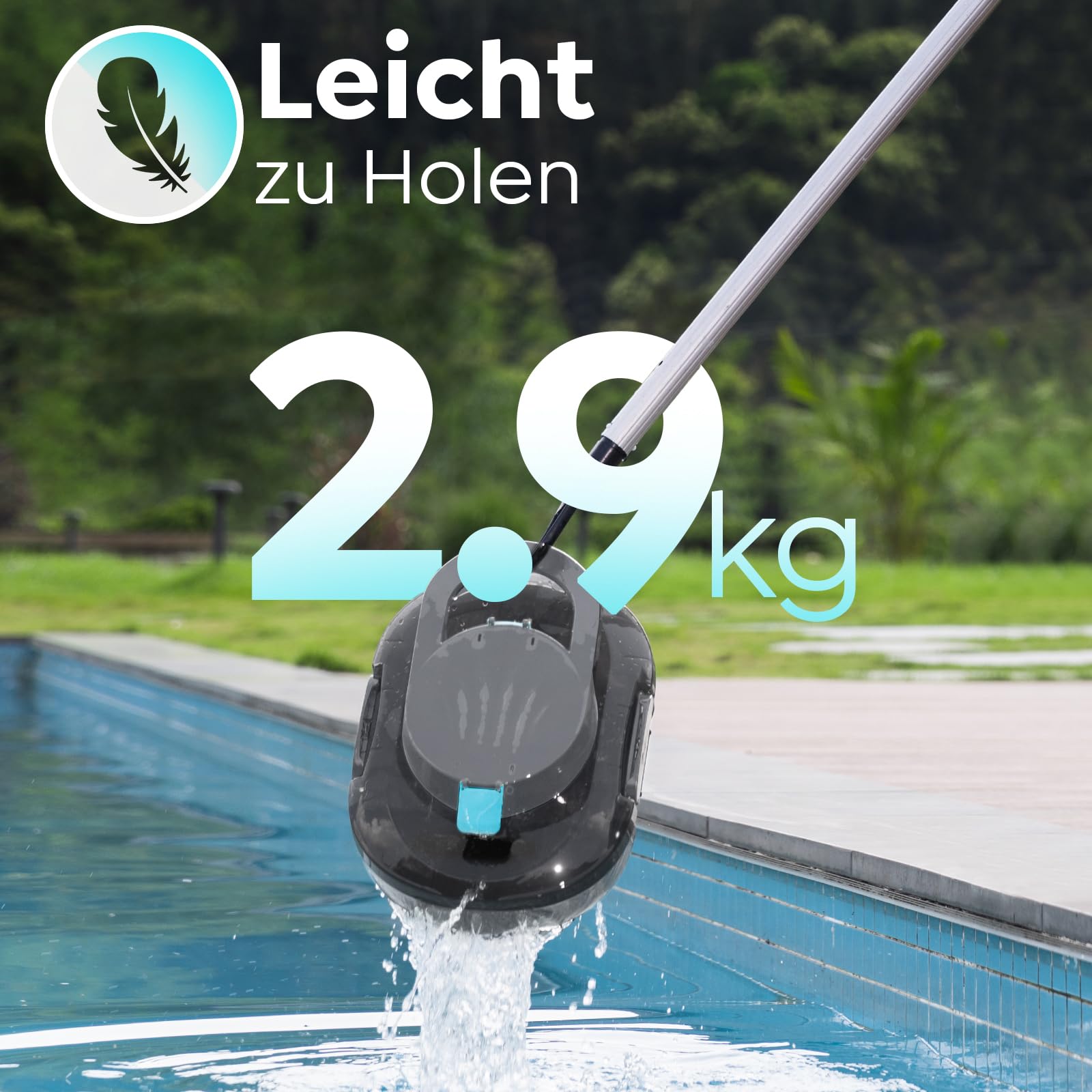 S1PRO 2026 Upgrade Poolroboter mit 120 Min Automatisch Reinigungszeit, Poolsauger Akku mit Dual-Motoren, 2,5H Ladezeit, Leichter Poolreiniger für Oberirdische Pools bis 100 m², Grau
