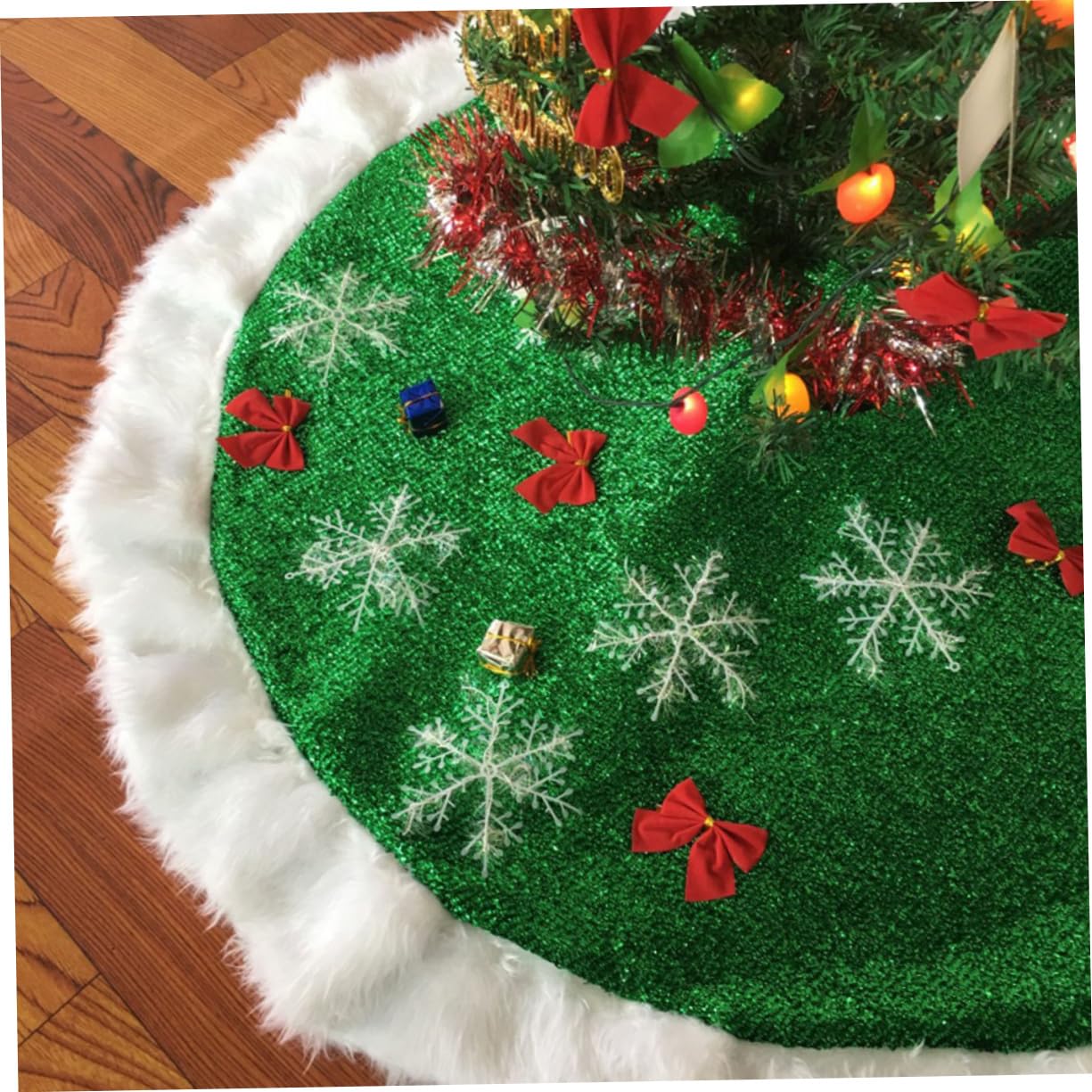 Tappeto Natalizio Per Albero Verde Decorazione Per Feste in Casa Gonna Per Albero Di Natale Addobbi Natalizi