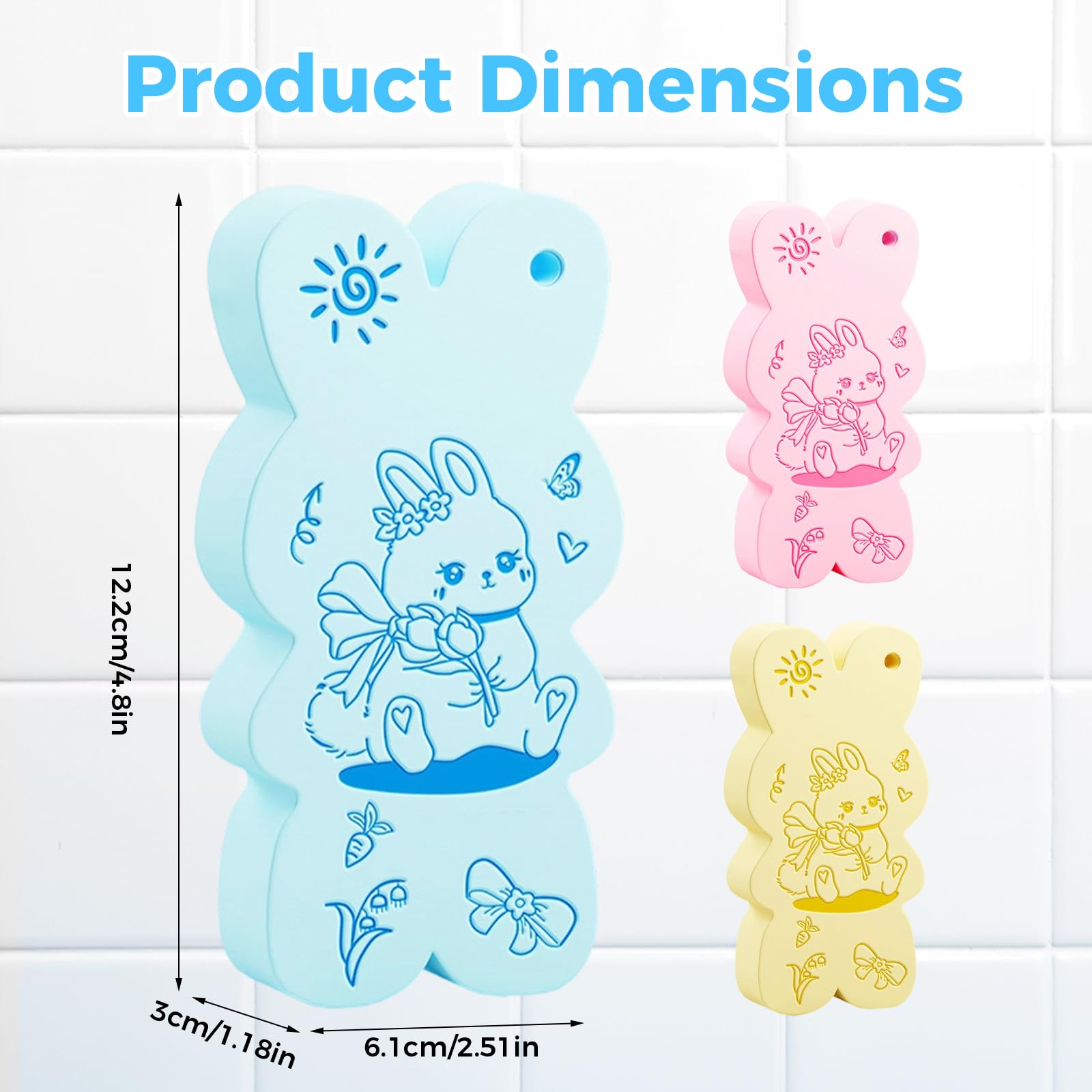 3 esponjas de baño exfoliantes mágicas, exfoliantes mágicos, esponjas de baño exfoliantes súper suaves para ducha, mujeres y hombres, removedor de piel muerta para adultos y niños (6 piezas)