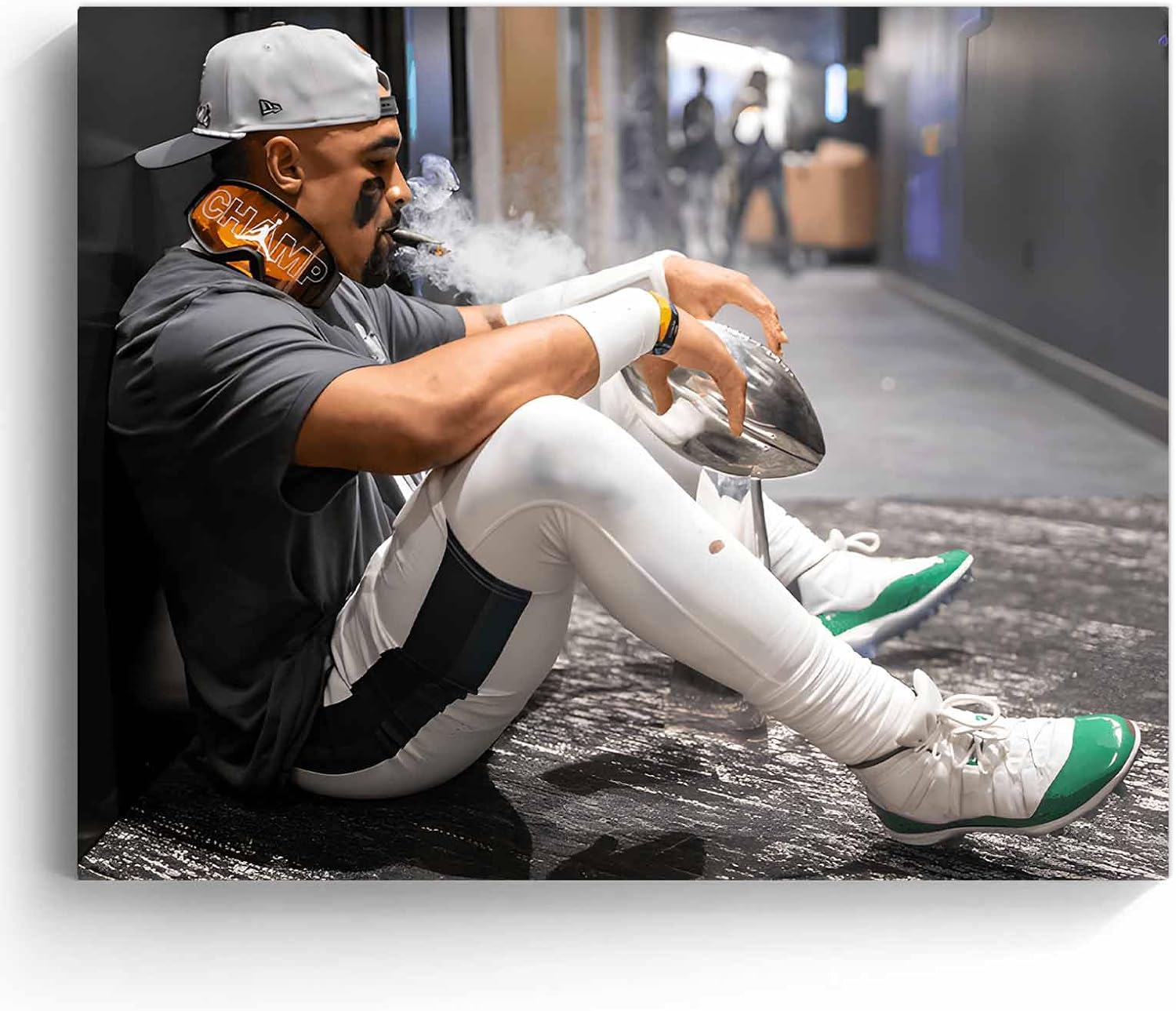 B.B.F MAKE 2025 Super Canvas Bowl Wall Art Champions Eagles Poster Print Philadelphia Hurts Painting Canvas Wall Decor Sports Stars Picture Modern Bedroom Living Room Home Decoration, Framed 11x14inch - Image 9