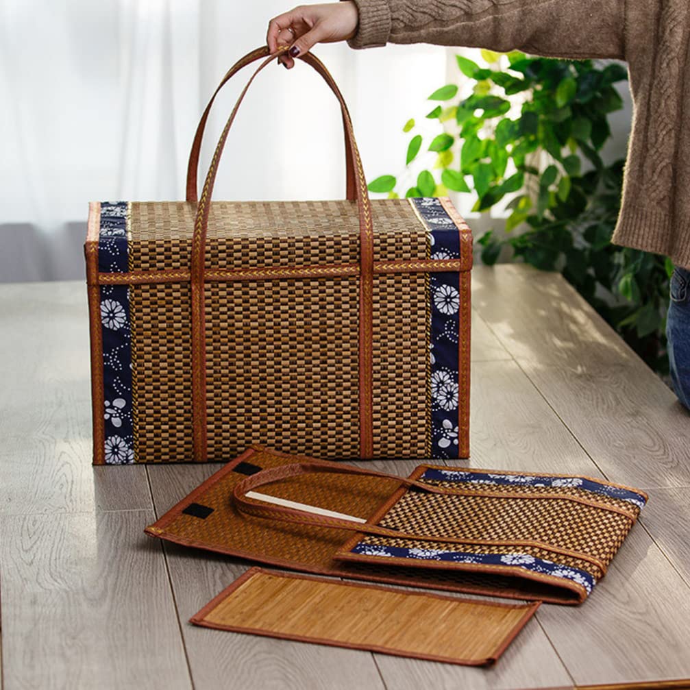 Cesta de picnic for tejer, soporte for frutas: cesta de pan de mano, postre, aperitivos, contenedor, nuez, organizador de repostería for cocina, viajes, recepción, suministros de comedor.(35X22X18CM)