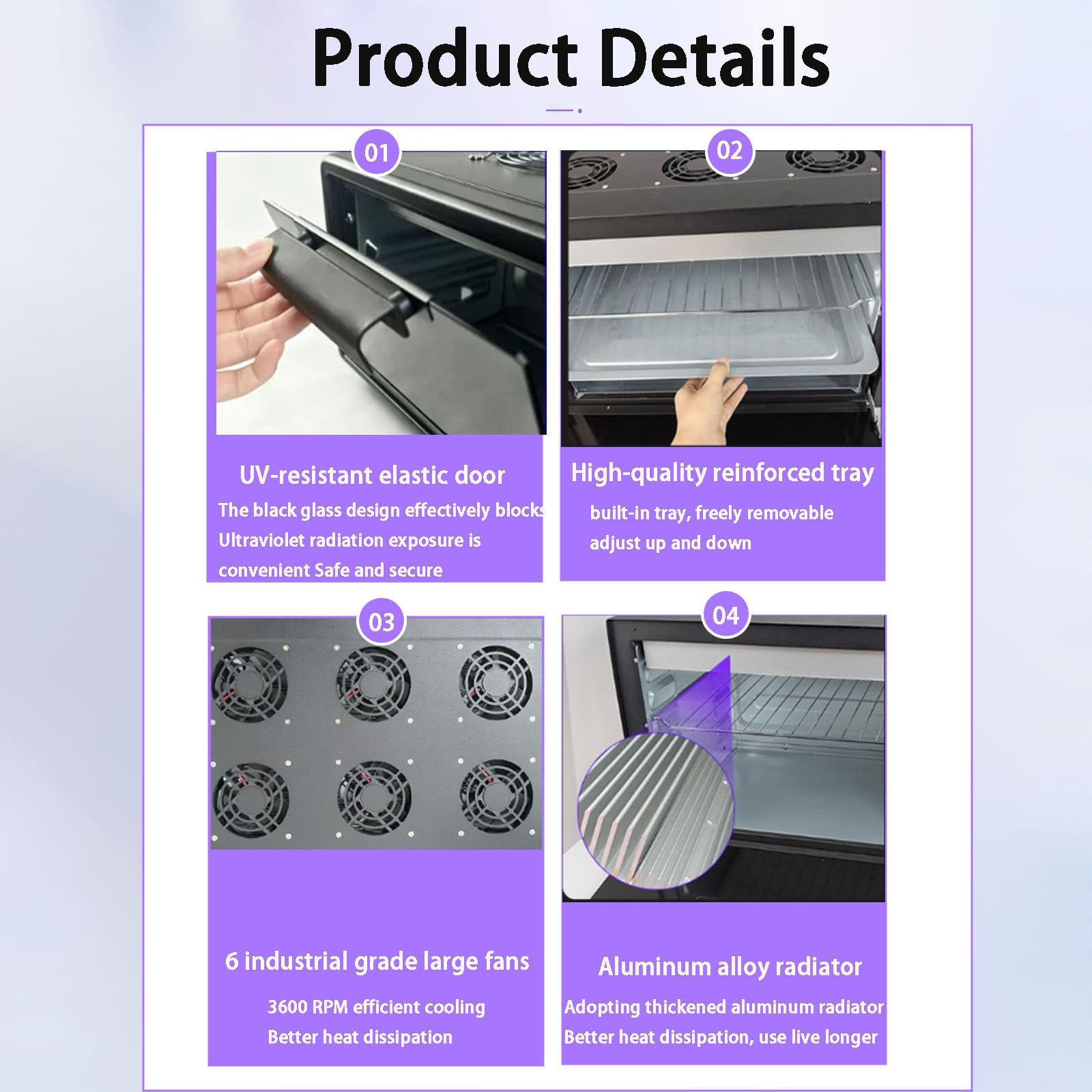 Caja de Curado para Resina UV, Secador AutomáTico con Temporizador y Pantalla Digital, Incluye Bandeja, Luz UV para Manualidades, JoyeríA y Proyectos de DecoracióN DIY 500W364+400CM