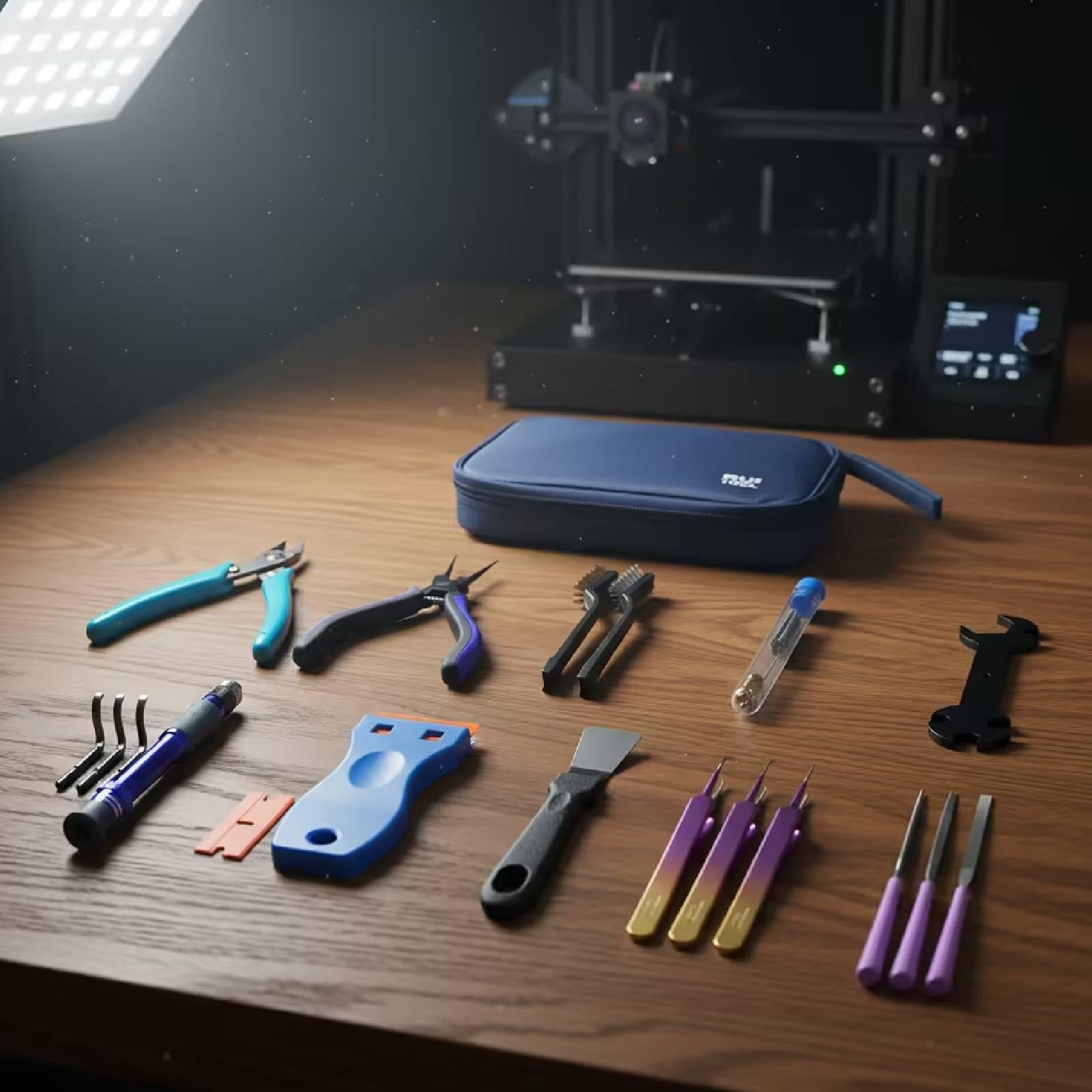 Robustes, Präzises 3D Werkzeugset mit Aufbewahrungskoffer, Zubehör Und Hilfswerkzeug.