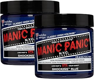 Manic Panic Shocking Blue Classic Creme, Vegan, Cruelty Free, Semi Permanent Hair Dye 2 x 118ml