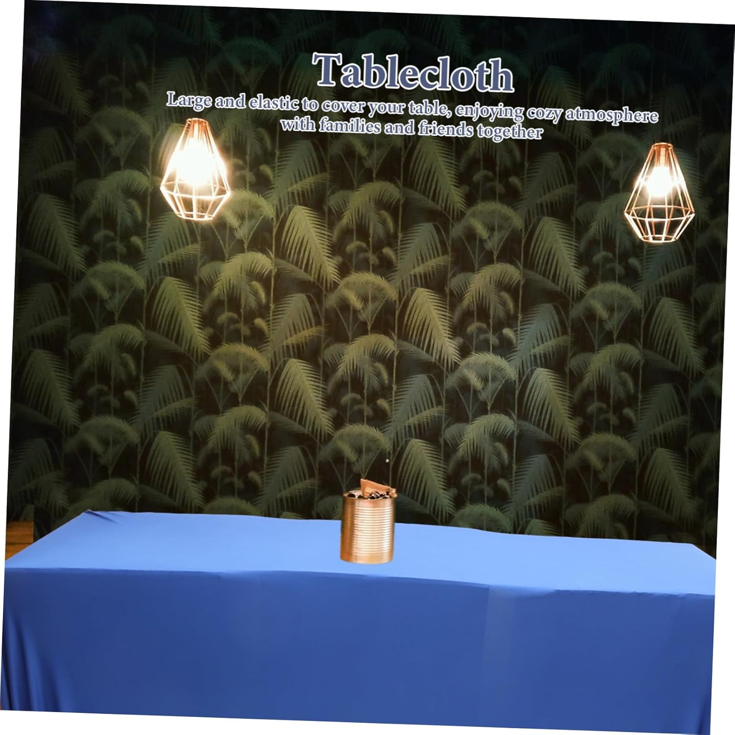 Solid Table Cover for Theme Party Stretch Material Protect Table Against Stain Spill Scratch