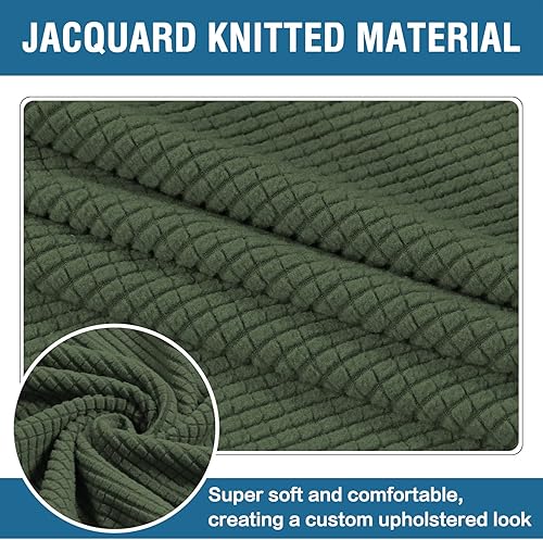 Vista 130 de H.VERSAILTEX Funda otomana elástica, funda otomana redonda, cubierta de almacenamiento otomana, funda protectora de muebles para reposapiés, ajuste